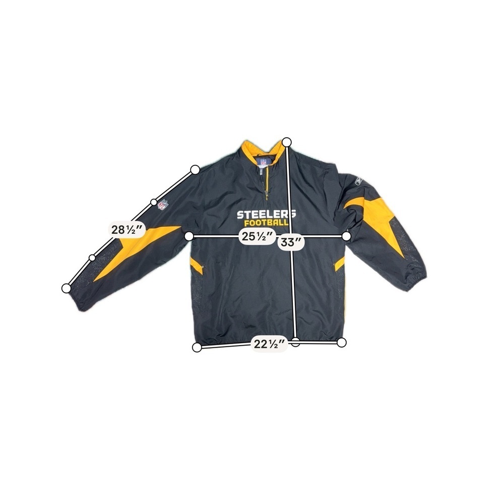 Reebok Black and Yellow Steelers Pullover Windbreaker Size XL - Picture 7 of 8